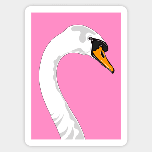 Pink Swan Portrait Sticker